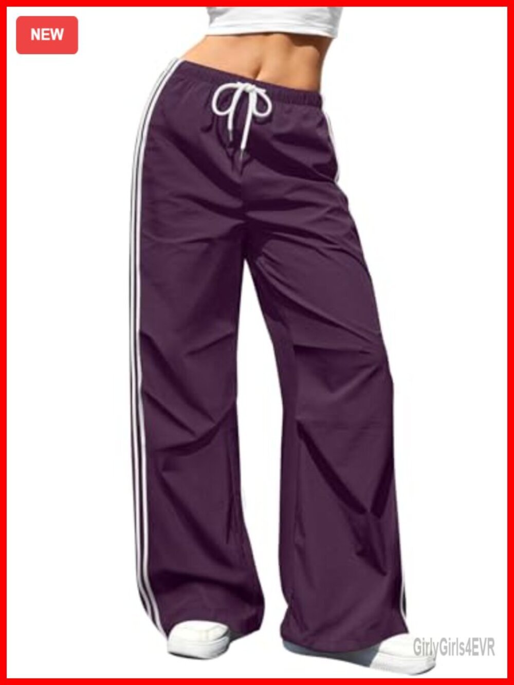 Cargo Pants Women Elastic Waisted Parachute Pants Lightweight Hiking Baggy Y2K